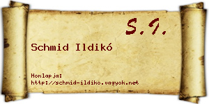 Schmid Ildikó névjegykártya